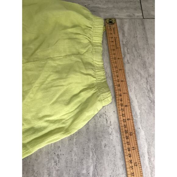 Keedo Women's New Seaside Short in Linen Blend Yellow Green Size XXS - Picture 3 of 6